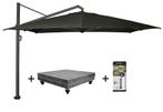 Icon zweefparasol 350x350 cm faded black met 150 KG voet en, Tuin en Terras, Ophalen of Verzenden, Nieuw