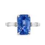 Ring Platina - 4.64ct. tw. Saffier - Diamant - Sri Lanka, Sieraden, Tassen en Uiterlijk, Ringen, Nieuw
