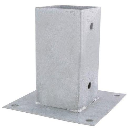 Starx Paalhouder op plaat 72x72 mm verzinkt, Doe-het-zelf en Verbouw, Hang- en Sluitwerk, Nieuw, Ophalen of Verzenden