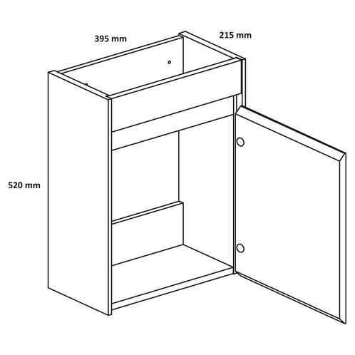 Fonteinkast Differenz Hura L Links/Rechts 40 cm Met Ribbel, Doe-het-zelf en Verbouw, Sanitair, Ophalen of Verzenden