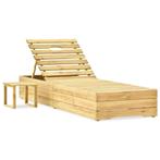vidaXL Ligbed met tafel groen geïmpregneerd grenenhout, Tuin en Terras, Ligbedden, Verzenden, Nieuw