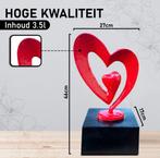 Urn Hart – Rood op Zwarte Sokkel – 3.5 Liter – Aluminium, Huis en Inrichting, Woonaccessoires | Overige, Verzenden, Nieuw
