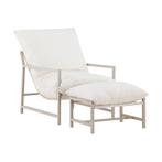 *WOONWINKEL* Kussen Lounge Stoel Met Voetenbank Beige, Verzenden, Nieuw, Kunststof