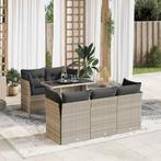 vidaXL 6-delige Loungeset met kussens poly rattan lichtgrijs, Tuin en Terras, Tuinsets en Loungesets, Verzenden, Nieuw, Rotan