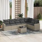 vidaXL 8-delige Loungeset met kussens poly rattan lichtgrijs, Verzenden, Nieuw, Rotan, Loungeset