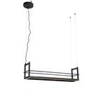 Hanglamp zwart met rek incl. LED 3-staps dimbaar - Cage Rack, Nieuw, Overige materialen, Industrieel, 75 cm of meer