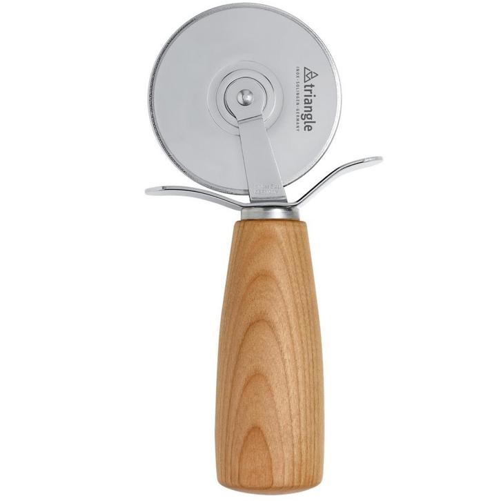 Triangle Pizzasnijder met Pruimenhouten Heft – 7cm RVS Le., Huis en Inrichting, Keuken | Bestek, Los bestek, Nieuw, Rvs of Chroom