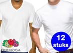 12 Witte Fruit of the Loom Heren T-shirts - Ronde hals of, Nieuw, Verzenden
