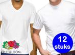 12 Witte Fruit of the Loom Heren T-shirts - Ronde hals of, Verzenden, Nieuw