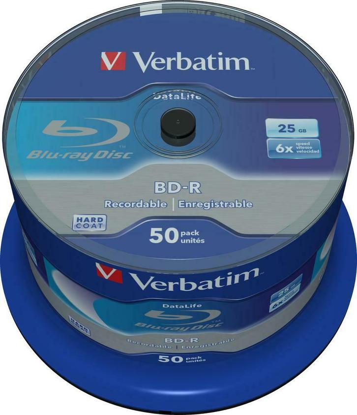 Verbatim | BD-R | 25 GB | 6x Speed | in Cakebox | 50 Stuks, Computers en Software, Beschrijfbare discs, Nieuw, Verzenden