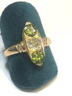Ring - 9 kt. Roségoud Diamant (Natuurlijk) - Olivijn, Sieraden, Tassen en Uiterlijk, Nieuw