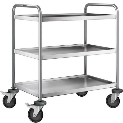 RVS serveerwagen | 3 plateaus | 90x60x95 cm B.PRO, Zakelijke goederen, Horeca | Meubilair en Inrichting, Verzenden