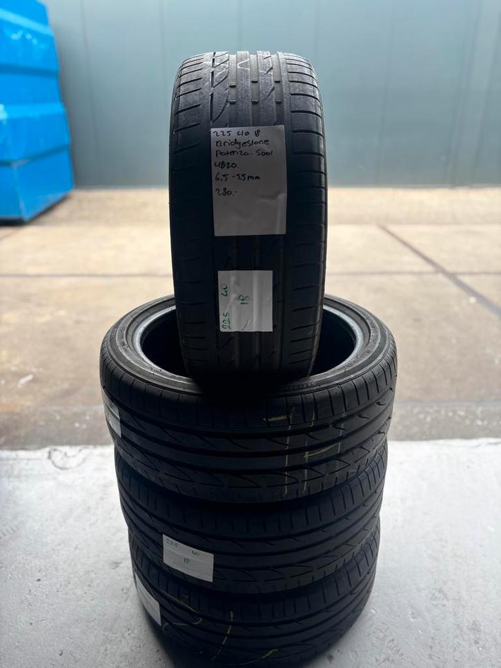 225/40/18 BRIDGESTONE POTENZA S001 6,5-5,5MM 4 STUKS 280,-, Auto-onderdelen, Banden en Velgen, 18 inch, BOVAG lid, Stiba lid, Erkend duurzaam