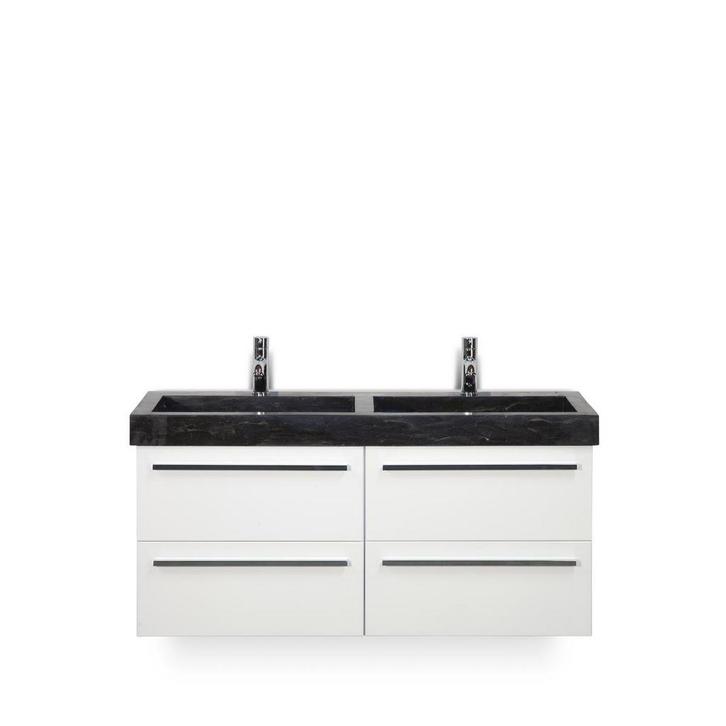 Seville Badmeubelset 120 cm - 4 laden Wit Hoogglans -, Huis en Inrichting, Badkamer | Badkamermeubels, Ophalen of Verzenden