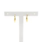 Gouden gefacetteerde creolen | Ø 14 mm (subtiele oorringen), Sieraden, Tassen en Uiterlijk, Oorbellen, Ophalen of Verzenden, Gebruikt