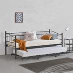 Slaapbank met onderschuifbed Skutskär 90x200 cm zwart, Huis en Inrichting, Slaapkamer | Bedden, Verzenden, Nieuw