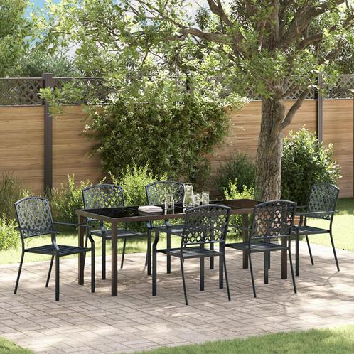 vidaXL 7-delige tuinset in antraciet staal, Tuin en Terras, Tuinsets en Loungesets, Tuinset, Nieuw, Verzenden