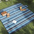 vidaXL Picknickkleed opvouwbaar gestreept 200x200 cm fluweel, Verzenden, Nieuw