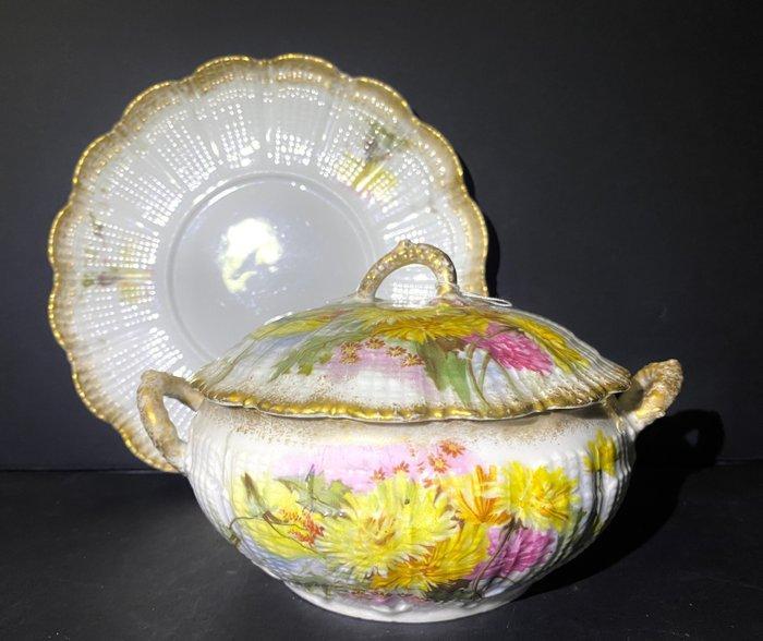 Limoges - Kop en schotel - Tasse trembleuse - Porselein, Antiek en Kunst, Antiek | Meubels | Tafels