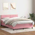 vidaXL Boxspring met matras fluweel roze 160x220 cm, Verzenden, Nieuw, Stof