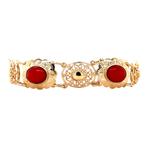 Gouden vintage bootjes armband met bloedkoraal 14 krt, Sieraden, Tassen en Uiterlijk, Armbanden, Ophalen of Verzenden, Nieuw
