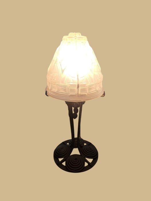 Lamp - Glas, Smeedijzer - Art Deco Franse lamp, Antiek en Kunst, Kunst | Designobjecten