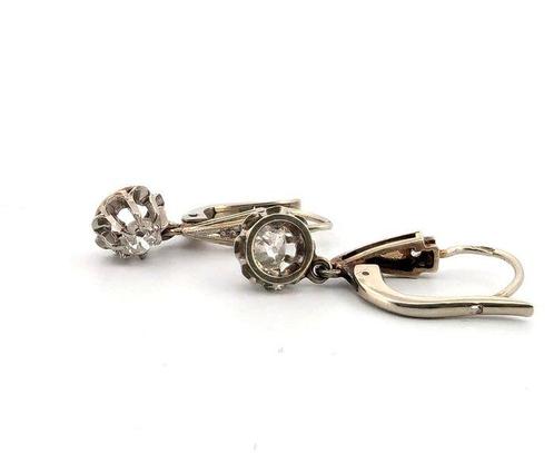 Zonder Minimumprijs - Oorbellen - 12 kt. Witgoud - 0.20ct., Sieraden, Tassen en Uiterlijk, Oorbellen