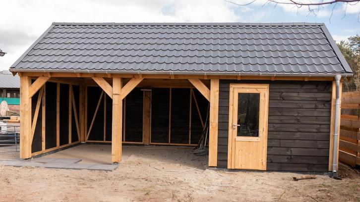 Zadeldak met schuur 800×400cm type Marren, Tuin en Terras, Overkappingen, Ophalen of Verzenden