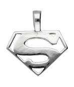 Zilveren Superman logo opengewerkt kettinghanger, Verzenden, Nieuw