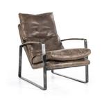 Fauteuil Lex - Donker Bruin Vintage Leer - 92091 - fauteuils, Nieuw, Overige materialen