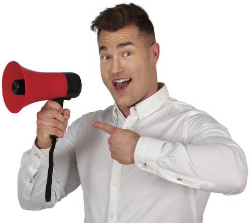 Megafoon 20cm, Hobby en Vrije tijd, Feestartikelen, Nieuw, Verzenden