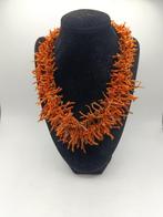 Ketting 103 g - mediterrane koraal en katoen - Vintage, Antiek en Kunst