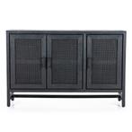 *WOONWINKEL* Eleonora Vic Zwart Dressoir Met Rotan Webbing