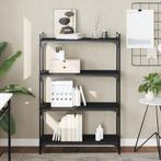 vidaXL Boekenkast 4-laags 80x30x120 cm bewerkt hout zwart, Huis en Inrichting, Verzenden, Nieuw, Overige houtsoorten