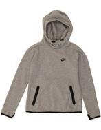 NIKE Womens Oversized Hoodie Jumper UK 10 Small Grey Cotton, Verzenden, Nieuw