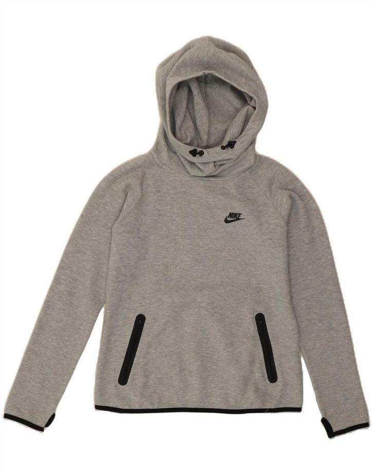 NIKE Womens Oversized Hoodie Jumper UK 10 Small Grey Cotton, Kleding | Dames, Truien en Vesten, Verzenden