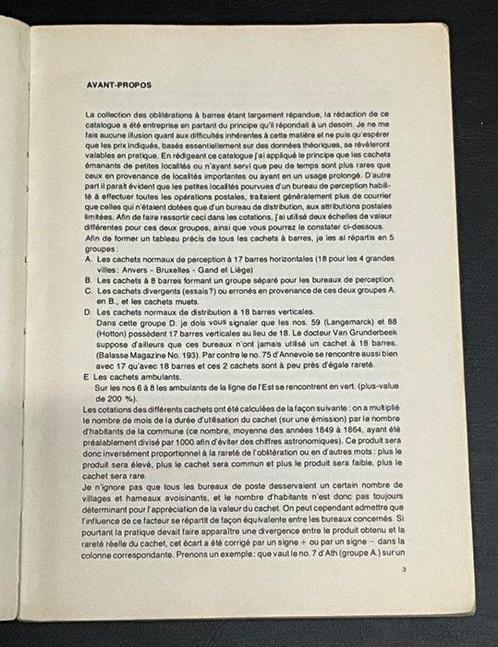 België 1849/1864 - Studie Les cachets à barres de Belgique, Postzegels en Munten, Postzegels | Europa | België