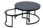 Design salontafel set van 2 ELEGANCE 70cm zwart grijs marmer, Huis en Inrichting, Tafels | Salontafels, Ophalen of Verzenden, Nieuw