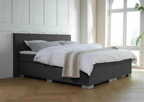 ACTIE! Boxspring Milano 160 200 Antraciet, Huis en Inrichting, Slaapkamer | Boxsprings, 160 cm, 200 cm, Grijs, Tweepersoons, Nieuw