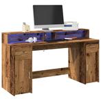 vidaXL Bureau met LED-verlichting 160x55x91 cm bewerkt hout, Huis en Inrichting, Bureaus, Verzenden, Nieuw