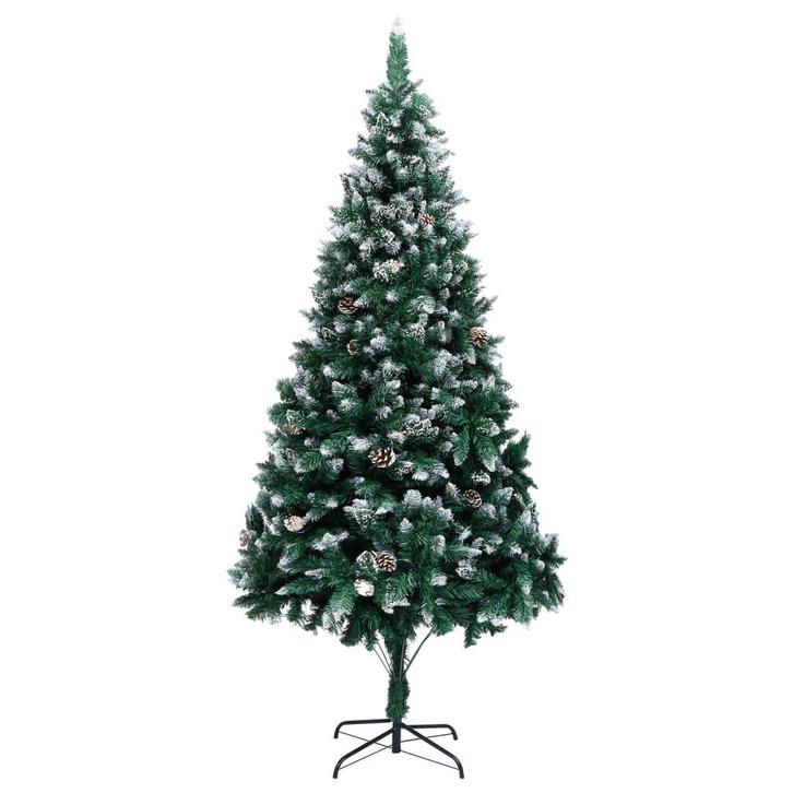 vidaXL Kunstkerstboom met dennenappels en witte sneeuw 210, Diversen, Kerst, Nieuw, Verzenden