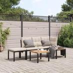 vidaXL 4-delige Loungeset met kussens gepoedercoat staal, Verzenden, Nieuw, Rvs, Loungeset
