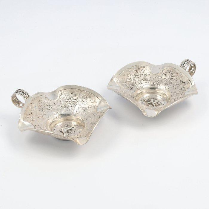 J.M. Visser (Steenwijk) - Asbak (2) - .835 zilver, Antiek en Kunst, Antiek | Goud en Zilver