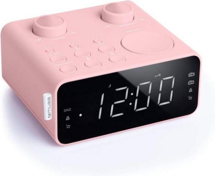 Muse M-17 CPK roze Wekkerradio met groot display, Witgoed en Apparatuur, Wekkers, Verzenden