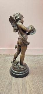 Naar L & F Moreau - Beeld, Engel - 30 cm - Brons, Marmer