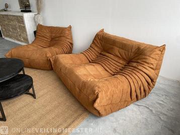 Togo 2-zits sofa in cognac stof Replica, Cognac beschikbaar voor biedingen