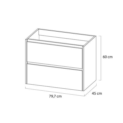 Meubelset Tiger Reverse 80 cm Met 2 Lades Natural Eik - Mat, Doe-het-zelf en Verbouw, Sanitair, Ophalen of Verzenden