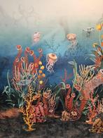 Geen RESERVEPRIJS! Decoratief paneel Aquarium -130x140cm-, Antiek en Kunst