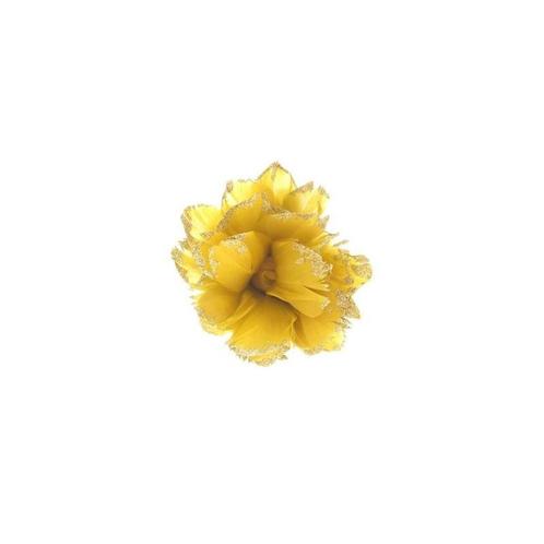 Goudgele bloem decoratie met glitters - Haarbloemen, Hobby en Vrije tijd, Feestartikelen, Verzenden