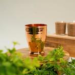 Puur koperen beker gehamerd met ringvoet – 400 ml (zware, Ophalen of Verzenden, Nieuw